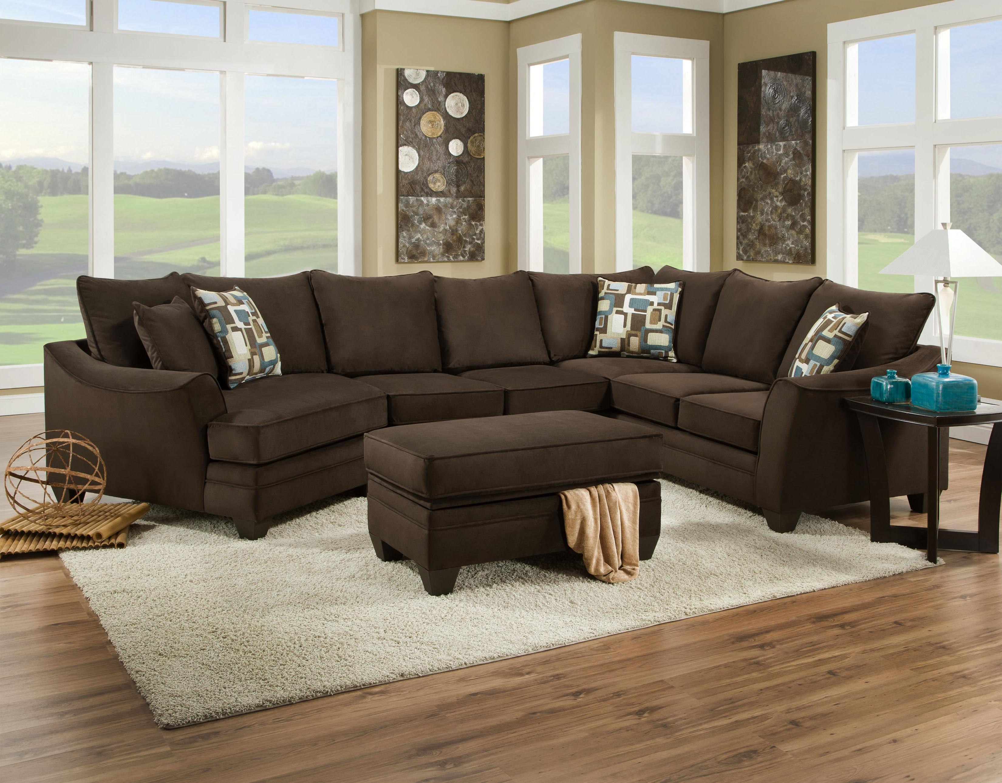 American Furniture 3810 Sectional Sofa that Seats 5 with Left Side